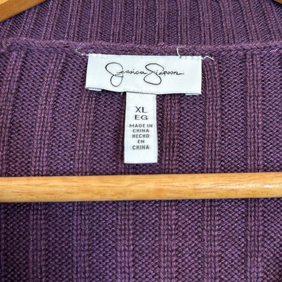 JESSICA SIMPSON Women's Purple Ribbed Sweater - Picture 2 of 6